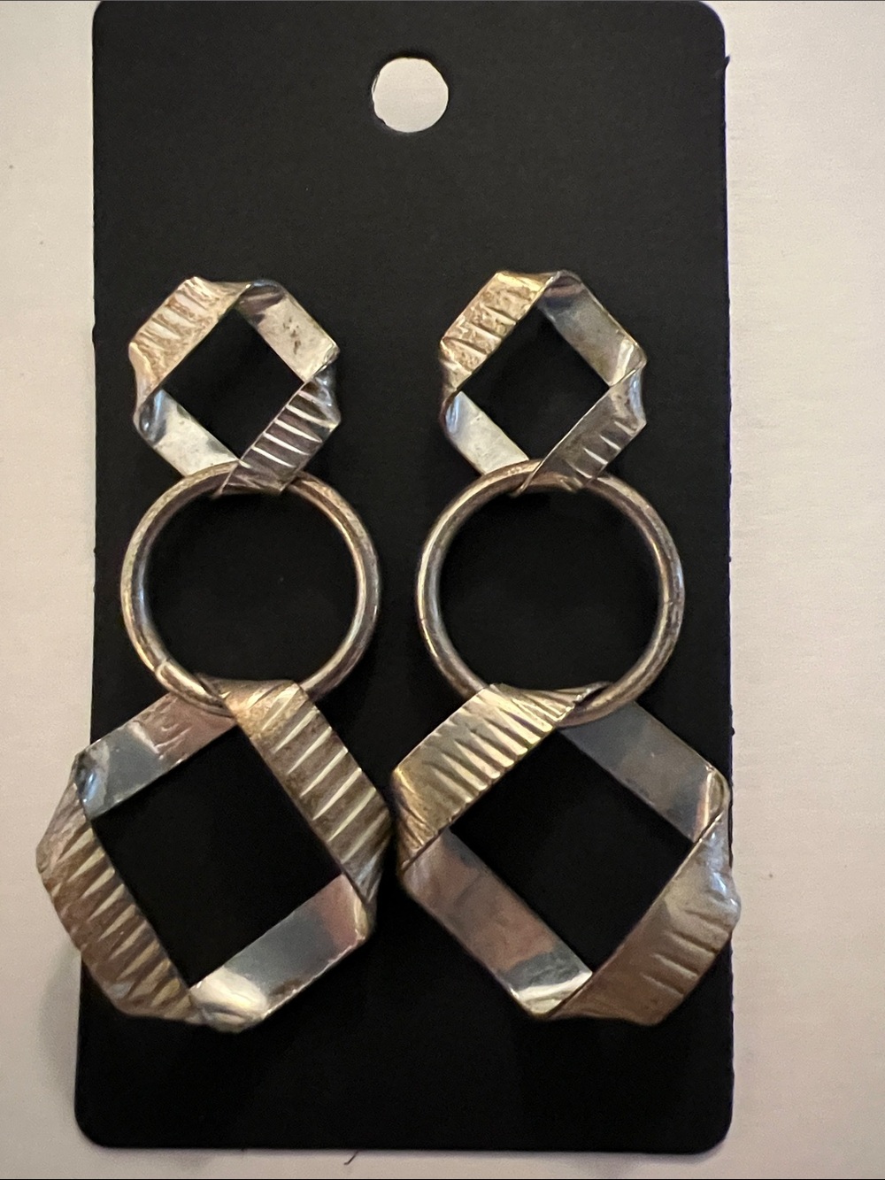 Handmade Metal Geometric Dangle Earrings
